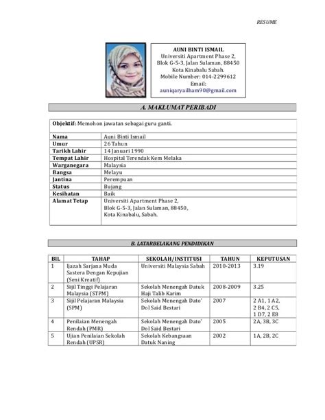 Contoh Resume Untuk Guru Ganti At Post Riset Riset