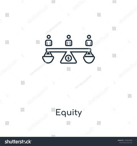 Equity Concept Line Icon Linear Equity Stock Vector Royalty Free