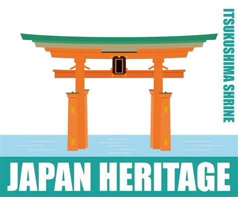 Premium Vector Japan Heritage Itsukushima Shrine Sacred Miyajima Island