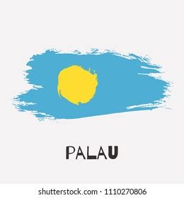 Palau Vector Watercolor National Country Flag Stock Vector Royalty