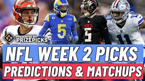 2022 Nfl Week 2 Picks Props Predictions And Matchups Youtube