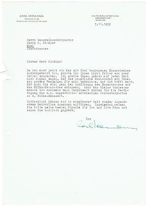 Ms Brief Mit Eigenh Unterschrift Von Seemann Carl Deutscher