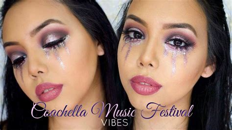 Coachella Music Festival Makeup Tutorial 2017 Halo Eyes And Glitter Tears Youtube