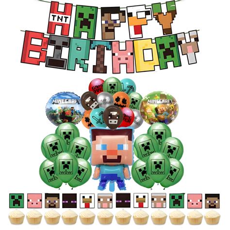 BALONY MINECRAFT TNT PIKSELE URODZINY ZESTAW GIRLANDA URODZINOWA