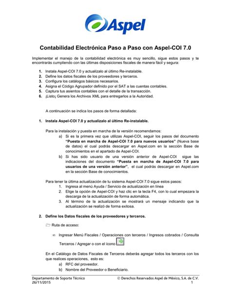 Contabilidad Electronica Paso A Paso Con Aspel