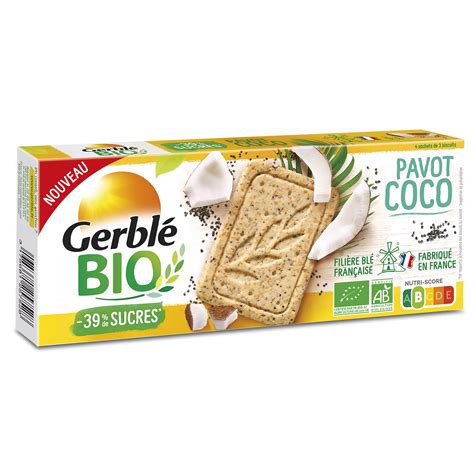 Biscuits sablé coco pavot Bio Gerblé Bio ChezVous re Shopping et