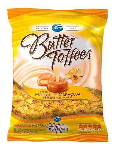 Bala Butter Toffees Recheada Mousse De Maracuj Arcor G Mercadolivre