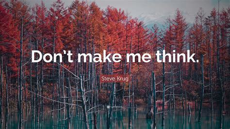 Steve Krug Quote: “Don’t make me think.”