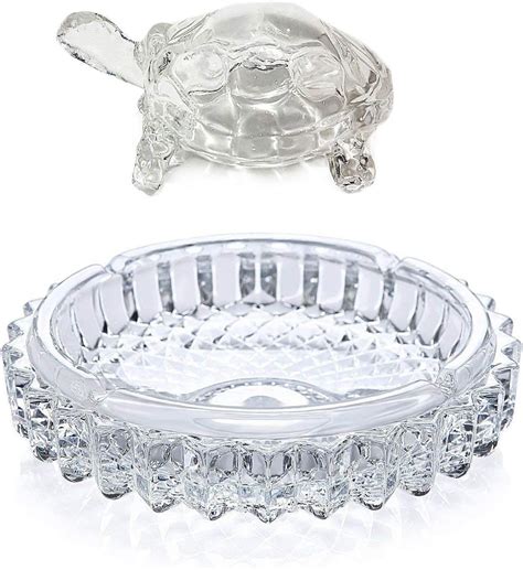 Crystal Glass Turtle Tortoise For Feng Shui And Vastu With Pond Pot