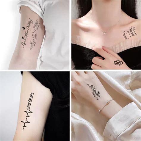 Jual 5 Lembar Tatto Temporer Tulisan Random Acak Temporary Tattoo