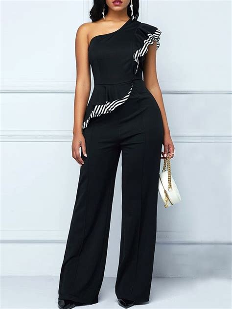 Stylewe Solid Women Jumpsuits For Work Elegant Sheath Sleeveless Black