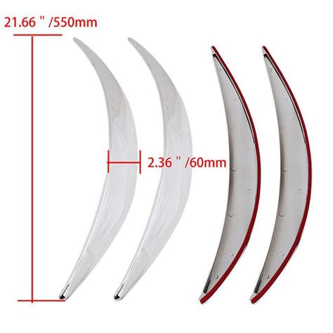 Pcs Chrome Car Lips Fender Flares Universal Wheel Eyebrow Arch