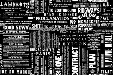 Vintage Typography White Black Wallpaper - Buy Online | Happywall