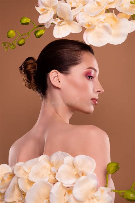 Photo Of Alluring Hot Attractive Girl Applying Organic Body Conditioner With Floral Extract In