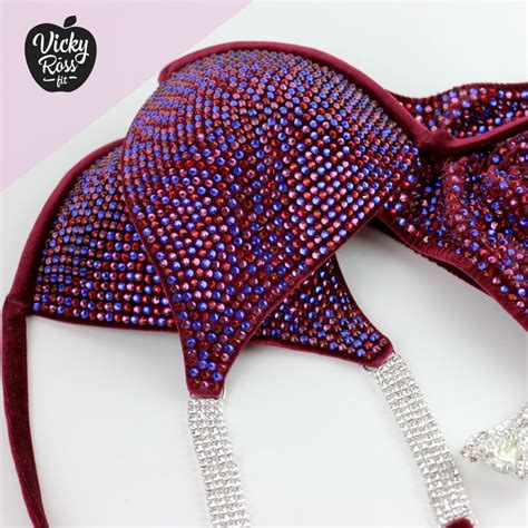 Cranberry NPC IFBB Suit Pro Multi Color Bikini Vicky Ross Fit