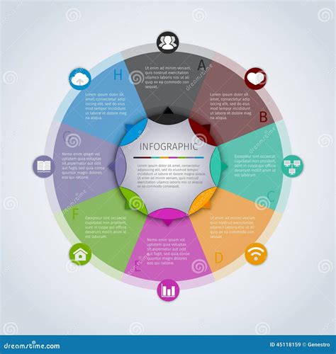 Infographic Schablone Des Kreises Vektor Abbildung Illustration Von