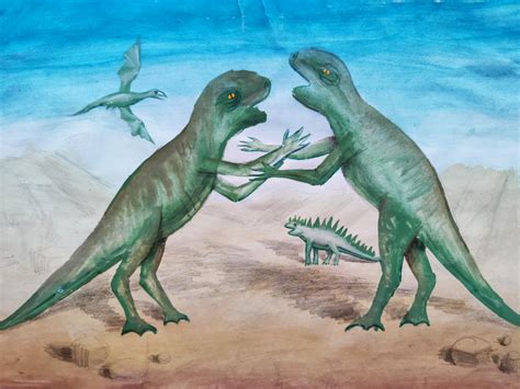 Dinosaur fight by CORinAZONe on DeviantArt