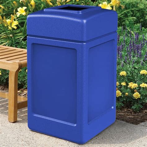 Commercial Zone Polytec Gallon Square Blue Waste Container