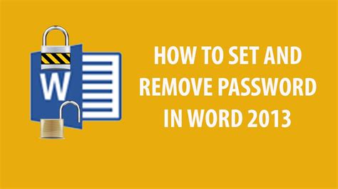 How To Password Protect Word Documents Youtube Youtube