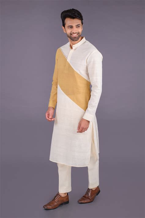 Buy Purvi Doshi Men White Handloom Cotton Kurta Online Aza Fashions