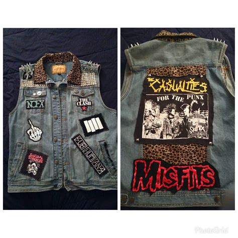 Mens Custom Punk Battle Vest Size Large Etsy Battle Jacket Punk