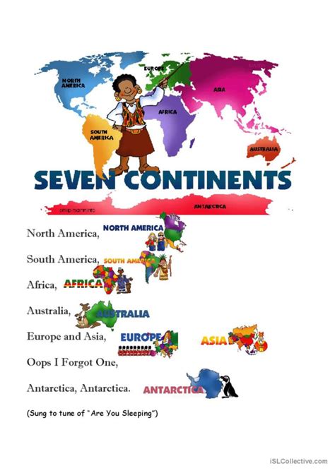 Continents Poem Nursery Rhyme And So English Esl Worksheets Pdf And Doc