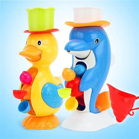 Baby Bath Toys Plastic Cartoon Animal Waterwheel Babbling Tool for ...