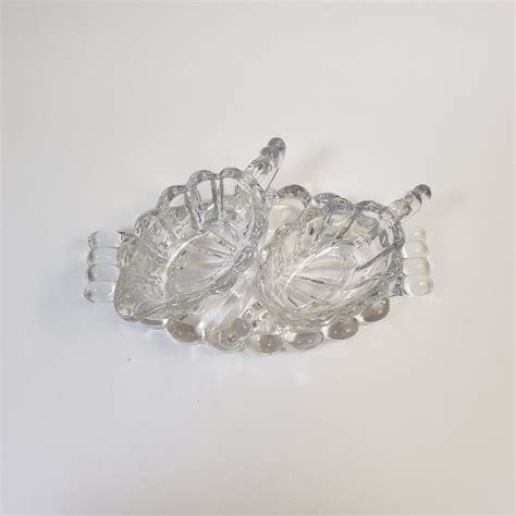 Heisey Glass Crystolite Open Sugar And Creamer On Serving Tray Etsy