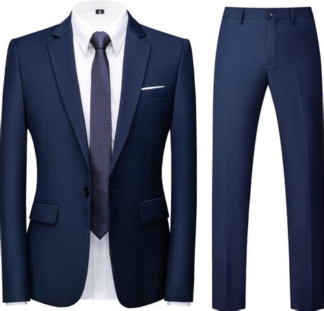 Kudoro Men Suits Piece Slim Fit Single Breasted One Button Wedding