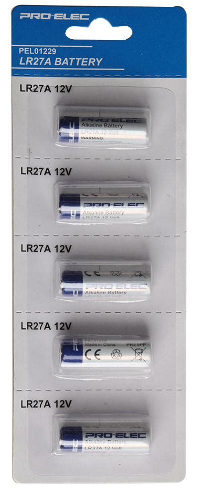 Alkaline LR27A 12V Battery, 5 Pack - Pro Elec | CPC