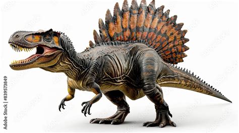 formidable spinosaurus isolated   white background highlighting