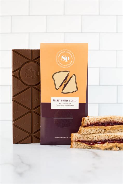 Peanut Butter And Jelly Chocolate Bars Pack Of Four Nostalgic Pb And J