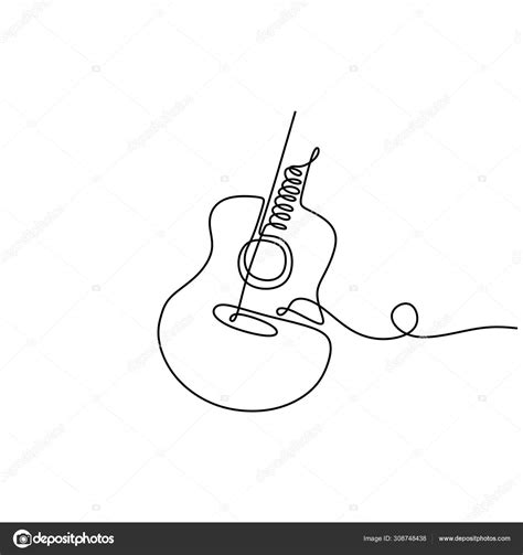 Acoustic Guitar Line Art