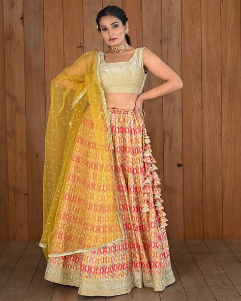 Bling Multicolor Bandhani Print Lehenga Set Hues