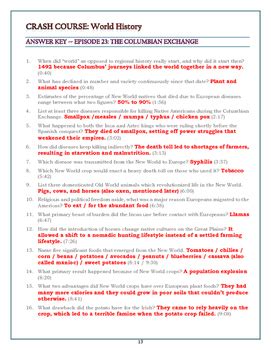 Answer Key Crash Course World History Worksheets