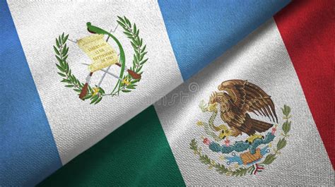 Mexico And Guatemala Flags With Scar Concept Waving Flag D Rendering