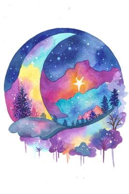 Moon Love Art Print by FNK Designs | iCanvas