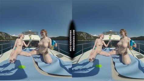 Ingrida And Diana Nude Sunbathing On A Yacht Vacation Playing With