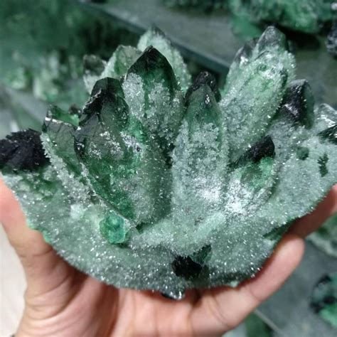 680g Green Phantom Quartz Crystal Your Soul Place Green Crystals