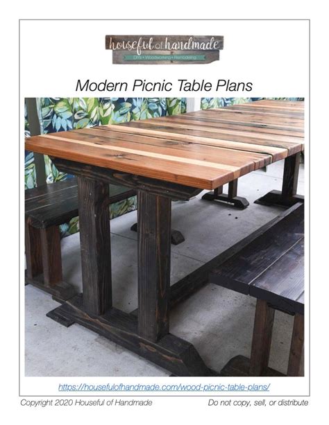 Modern Picnic Table Woodworking Plans – Houseful of Handmade