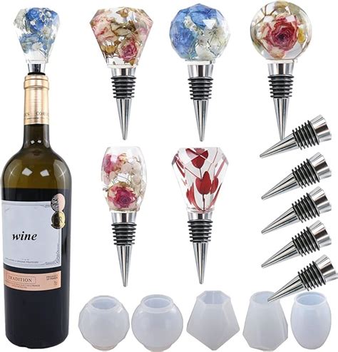 Amazon Geometric Spherical Bottle Stopper Resin Molds 5Pcs Wine