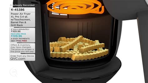 Power Air Fryer Xl Pro 34qt Wtouchscreen Barrel Pan And Grill Rack On