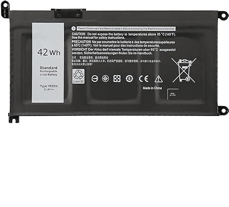 Wefly Yrdd Laptop Battery Compatible For Dell Inspiron Latitude Vostro