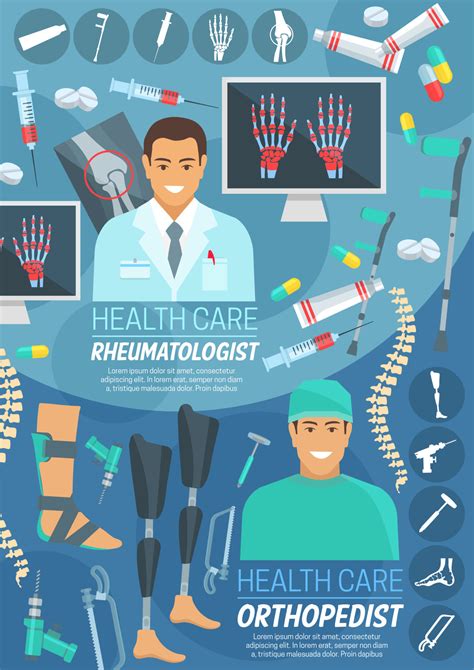 Orthopedics and rheumatology medicine banner 13466826 Vector Art at