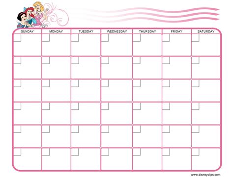 Printable Princess Calendar Printable Word Searches