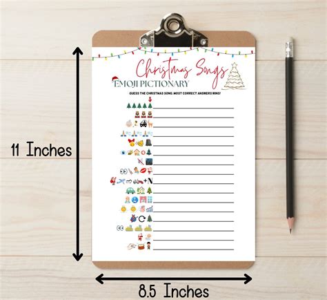 Christmas Songs Emoji Pictionary Printable Christmas Guessing - Etsy