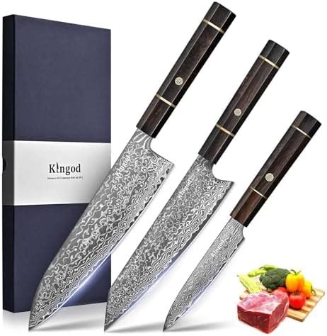 Amazon Kingod Damascus Knife Set Pcs Kitchen Knife Set With