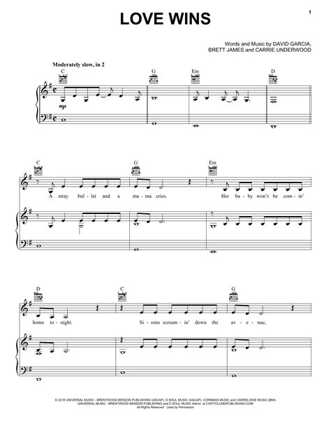 Download Love Wins - Carrie Underwood | Super Easy Piano Sheet Music