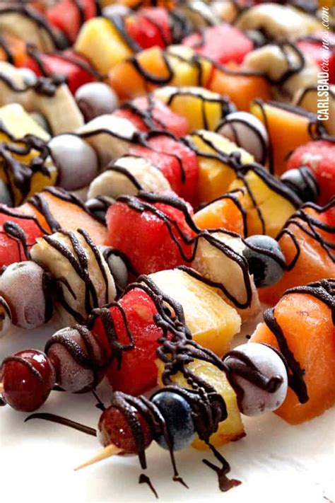 Chocolate Drizzled Frozen Fruit Skewers Carlsbad Cravings