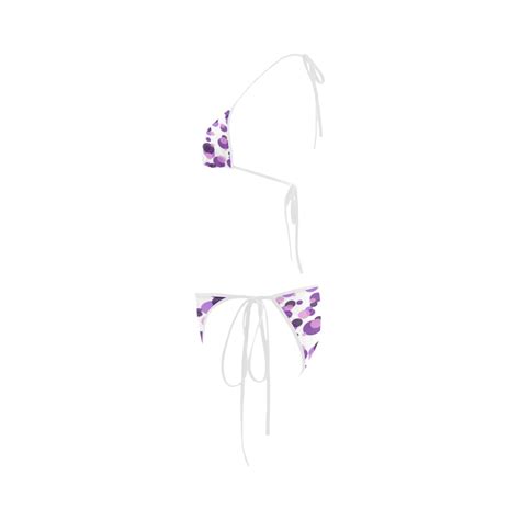 Purple Polka Dots Custom Bikini Swimsuit Id D